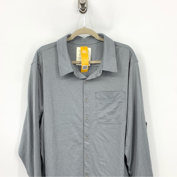 Duluth Trading Men Size XL Shirt Button Down Top Long Sleeve Gray Powercord - Picture 2 of 8